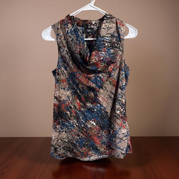 Womens Sleeveless Cowl Neck Abstract Print Blouse XS By Mossimo - Multicolor - Picture 1 of 4